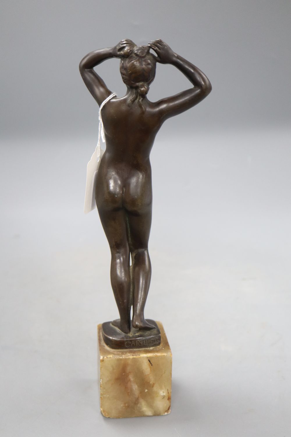 After the antique. A bronze figure of Aphrodite, signed Cartinet, overall height 30.5cm